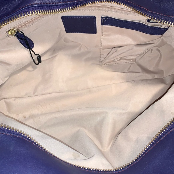 Cole Haan Alexa Blue Leather Satchel - Picture 10 of 12